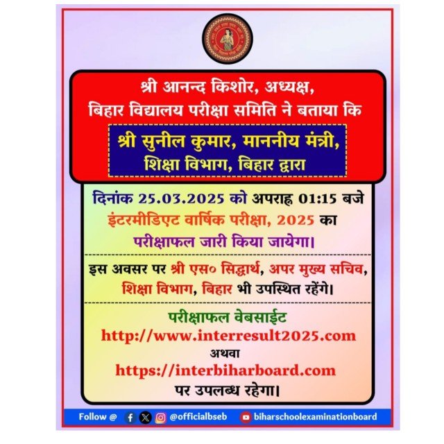 Bihar Board 12th Result Out 2025